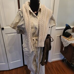4/$19 Chic Beige Jumpsuit Universal Thread size 6 Neutral Minimalist